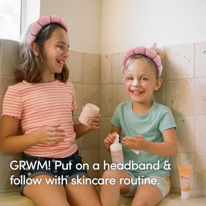 Evereden Kids Spa Headband: Stylish, Soft, & Adorable Sponge and Terry Fabric Spa Headbands for Girls - Face Wash Headband for Face Washing, Putting on Face Paint, or Just Having Fun - Image 4